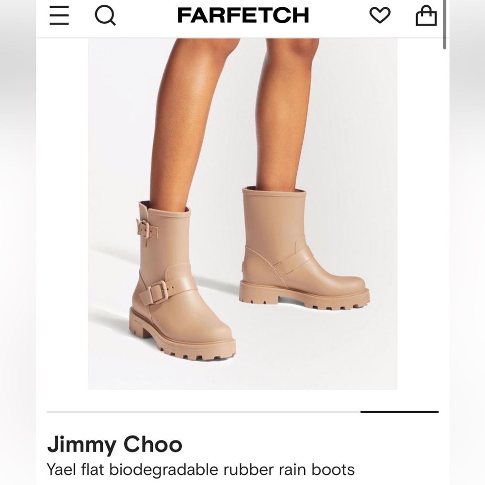Jimmy Choo Yael flat biodegradable rubber rain boots